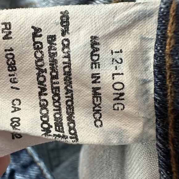 Harley Davidson Jeans Womens 12 Long Blue Boot Cut Biker Moto Grunge Denim - Picture 7 of 16